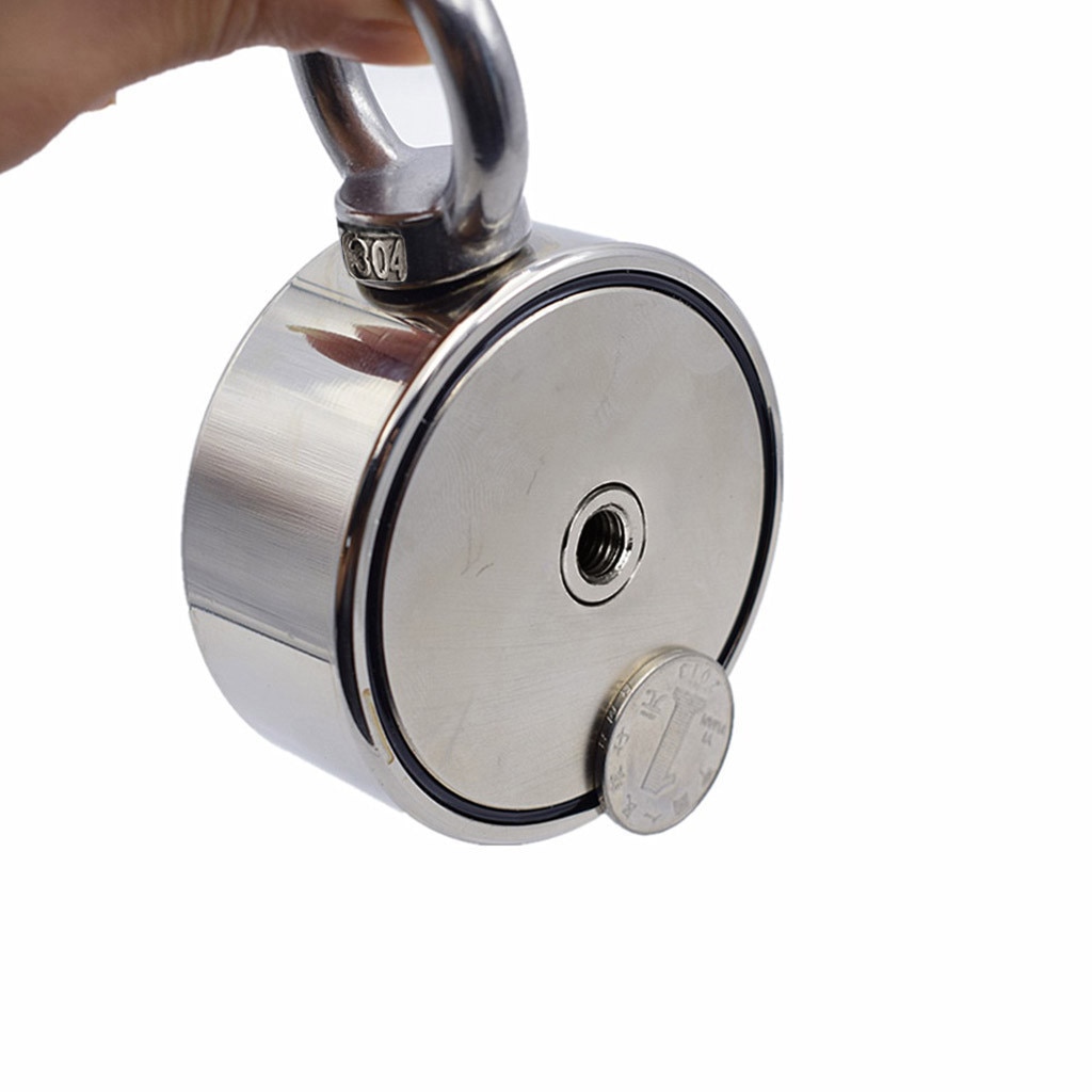 Double Sided Neodymium Fishing Magnets Strong 200/300/500KG Double Side Neodymium Metal Magnet Detector Fishing Kit+10M Rope