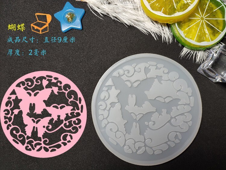 Transparent Silicone Mould Resin Decorative Craft DIY Butterfly Cat Deer Snowflake Candy Type epoxy resin molds for jewelry: 02