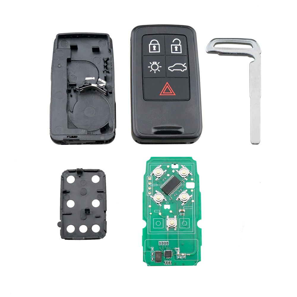 QWMEND KR55WK49264 Clever Auto Schlüssel für Volvo XC60 S60 S60L V40 V60 S80 XC70 KYDZ 5 Tasten 433Mhz FSK Ich würde46/7953 Chip