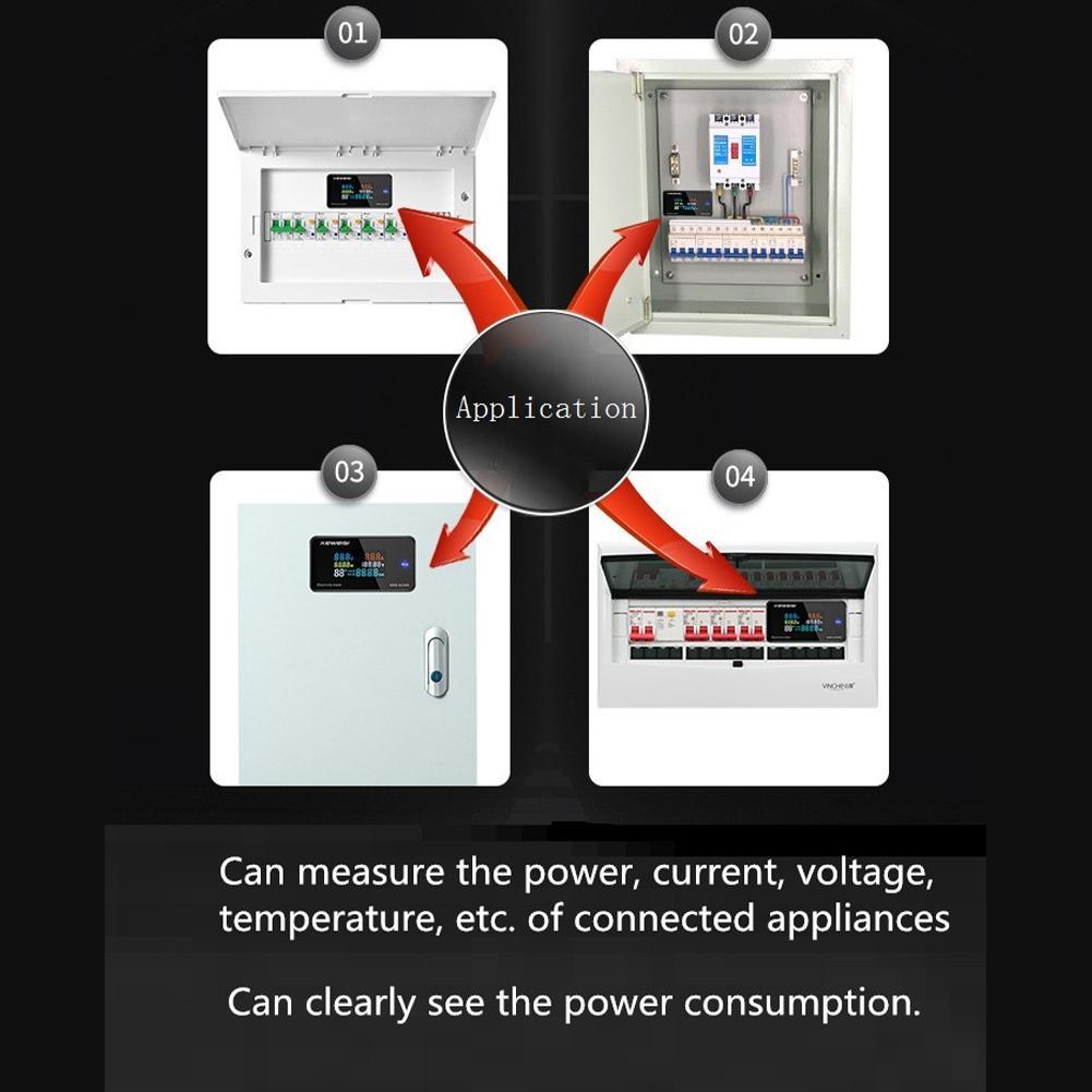 AC 50~300V 100A Digital Electricity Meter Voltmeter Measurement Current Voltage CT With Ammeter Temperature Power Y4J7