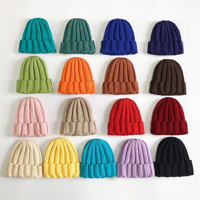 Gestrickte Baby Turban Mütze Warme Wolle Mützen Weichen Hütte Für freundlicher Mädchen Jungen neugeboren Elastische Kleinkind Kleinkind Winter Headwear Neue