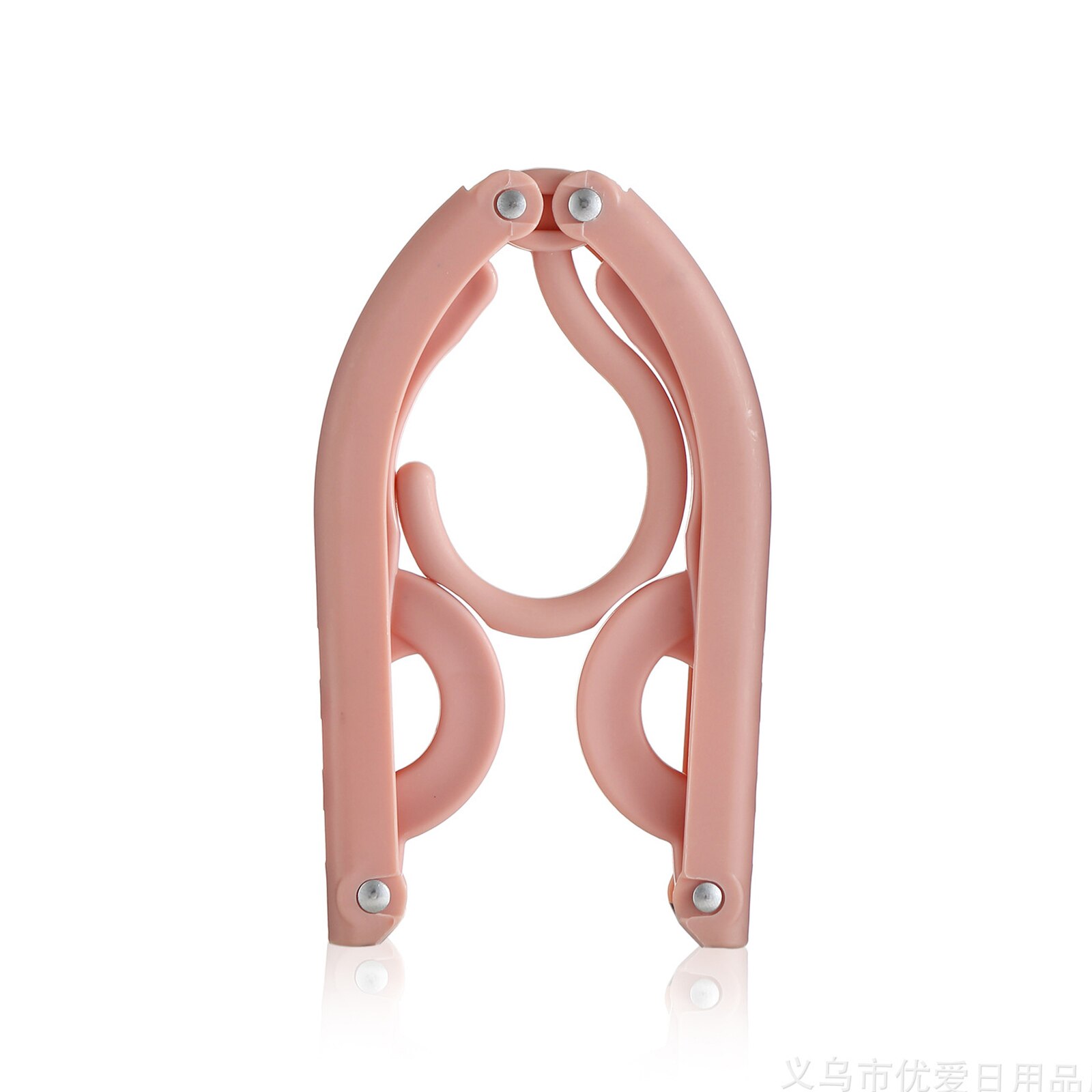 Multifunctional Portable Travel Folding Clothes Hanger Out Door Drying Rack Kids Home Storage Clothing Organizer: Gray Pink