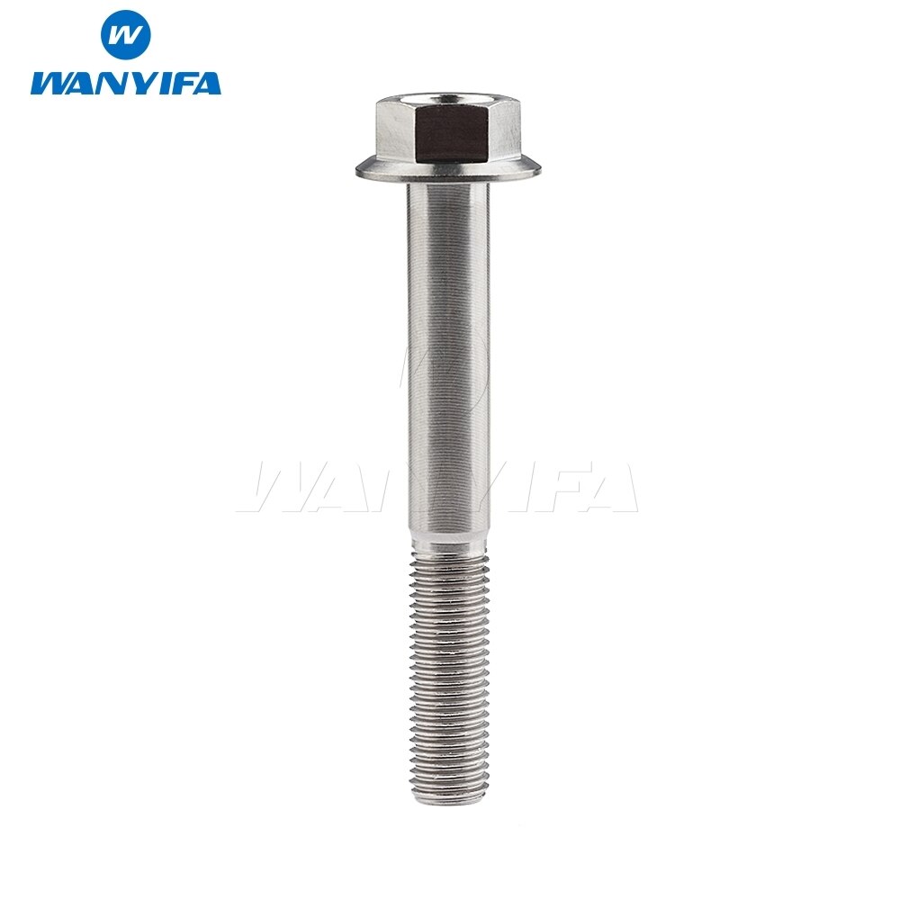 Wanyifa  m10 titanium ti bolte 1.25 pitch flange sekskantede bolte skruer  m10 x 30 35 40 45 55 60 65 70 75 80 100mm: M10 x 75mm