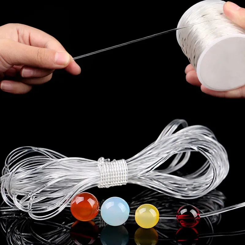 10M/rollo de pulseras de cordón de cuentas de cristal elástico fuerte, línea de goma elástica, cuentas de joyería, collar de hilo, cordones para hacer bricolaje