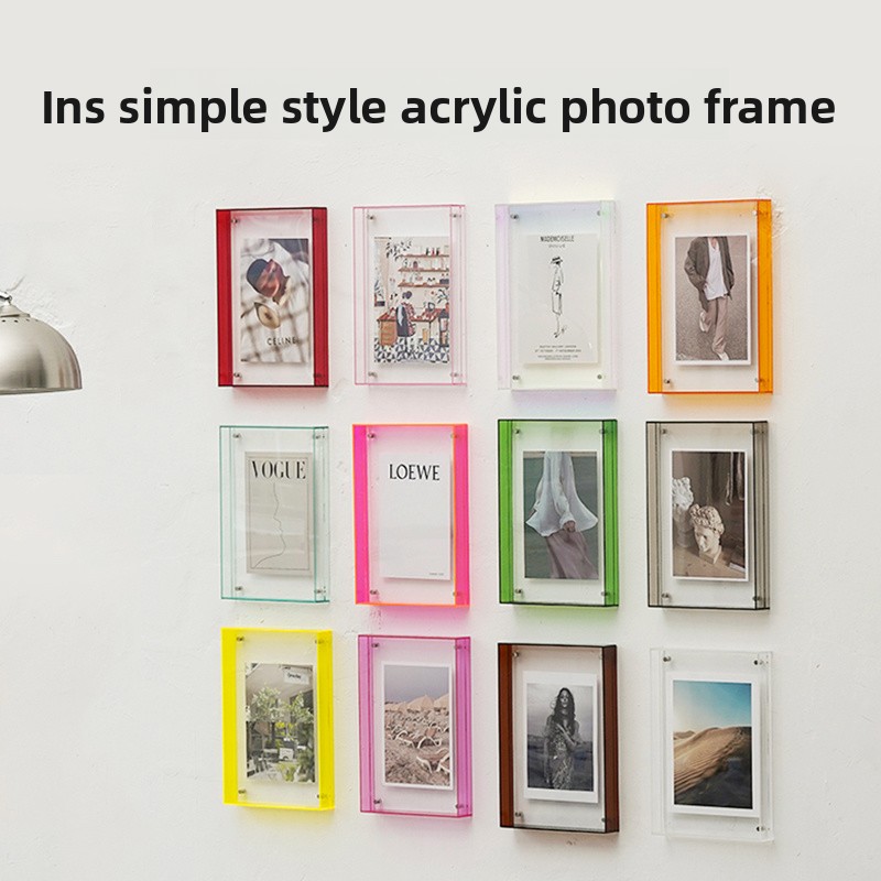 Akrylowa rama na zdjęcia akrylowa rama na zdjęcia talerz na stół dekoracja ścienna ze zdjęciami szalik jedwabny diy drukowanie rama ekspozycyjna wystrój domu