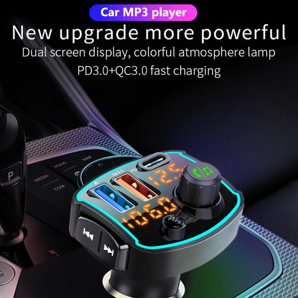 Multifunktions-kompakt-bluetooth-autoradio mit bc69 geräten,  mp3 displays 5.0 fm sendern und /qc3.0 schnelllade-ladegeräten für fahrzeuge