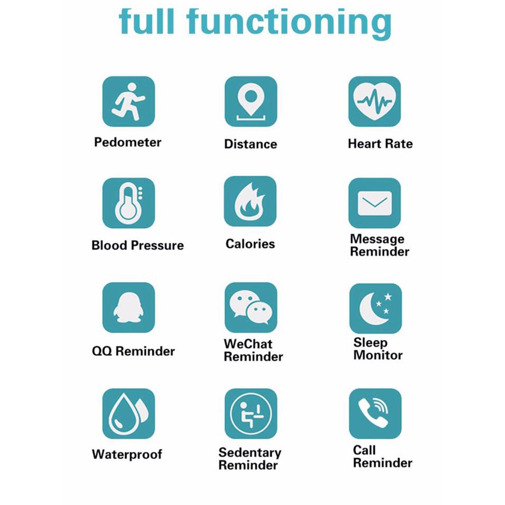 M3- kleurenscherm bluetooth sport smart polsband bloeddrukmeter hartslagmeter fitnessband tracker stappenteller band smartband