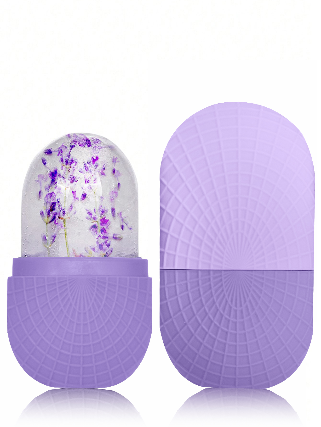 Rouleau de glace pour le visage et les yeux, rouleau de glace pour la beauté du visage, Massage sur glace du visage en Silicone, outil de soins de la peau réutilisable et étanche: Violet