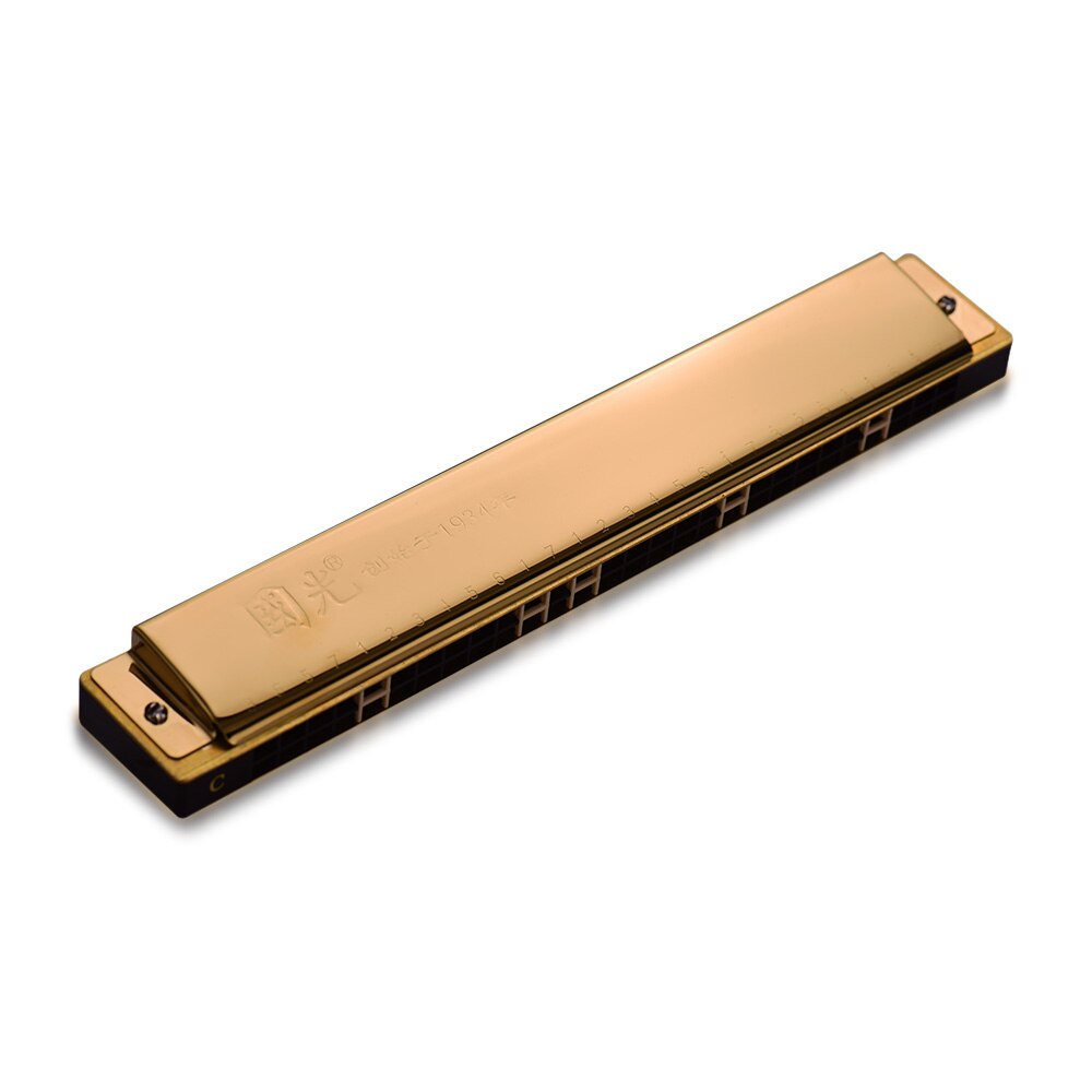 28 Gat Breed Scala Harmonica Sleutel Van C Tremolo Harmonica Mouthorgan Professionele Wind Instrument Zwart: Goud