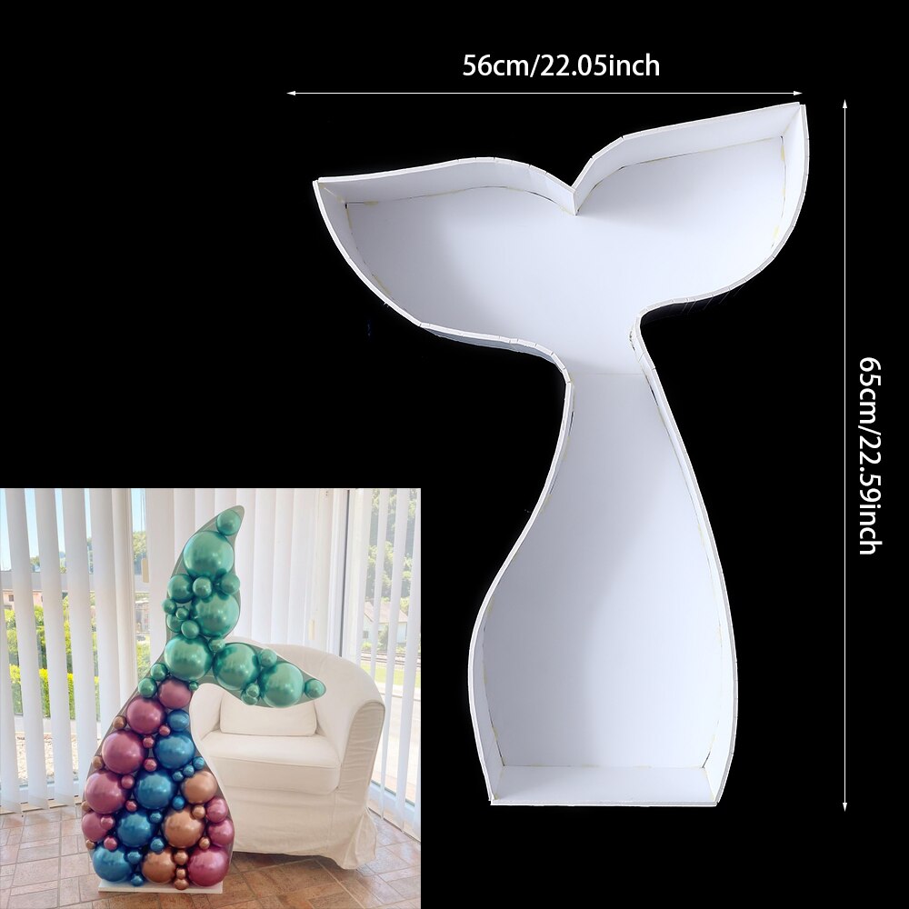 Mermaid Tail Mozaïek Ballon Frame Vullen Doos Voor Kleine Zeemeermin Party Shell Seahorse Diy Decoraties Verjaardagsfeestje Supplies: Mermaid tail