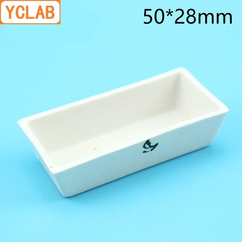 Yclab 50*28mm asgehalte schaal keramische ark vierkante boot hoge temperatuurbestendige laboratoriumchemie apparatuur