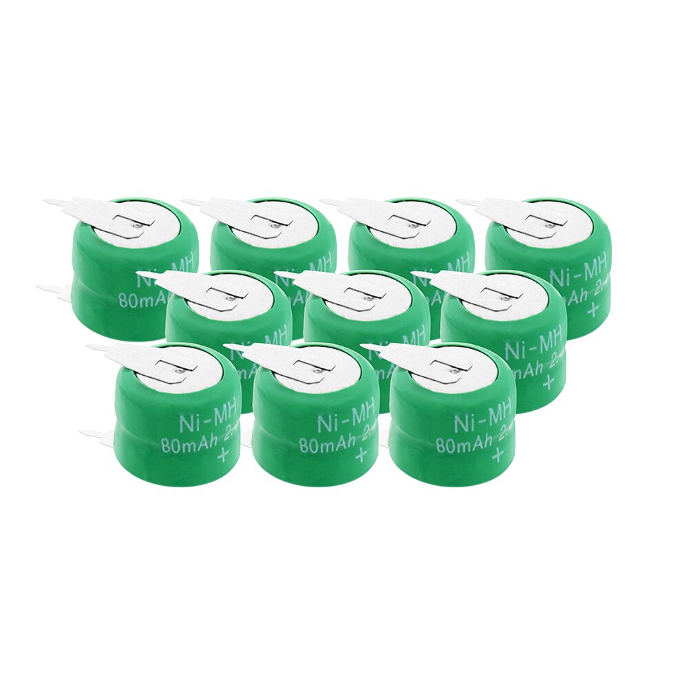1/2/4/6/8/10Pcs 2,4 V 80H 80mAh Ni-Mh Nimh taste Batterie Pack Münze Zelle Ersatz Batterien Wiederaufladbare 80H Münze Batterien: 10 Pieces