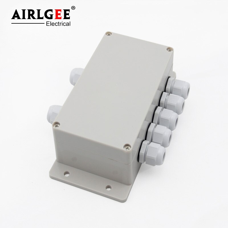 158*90*60mm 2 Inlet 5 Outlet with ear waterproof junction box with terminal power distribution box cable wiring box