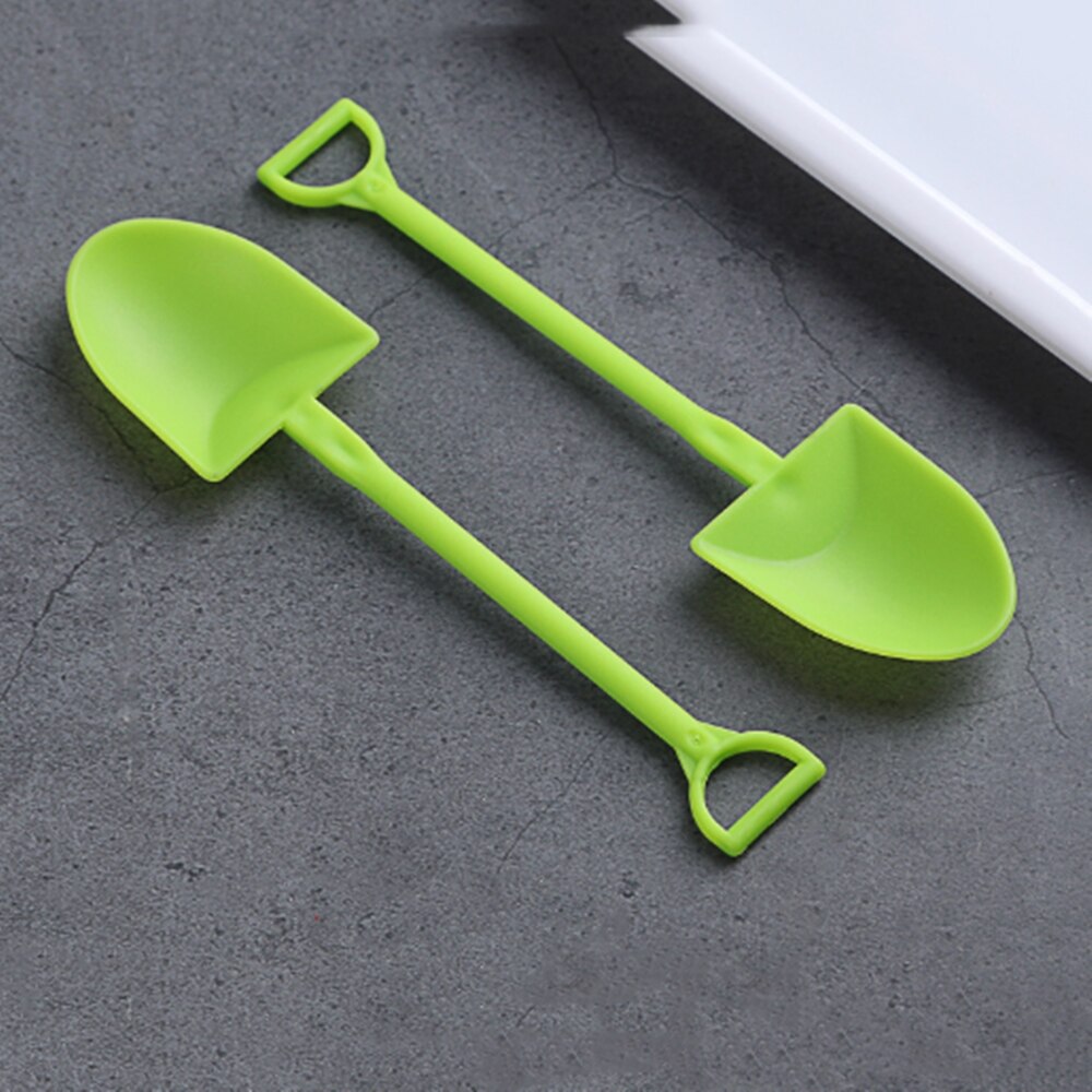 100x Dessert Lepel - Pudding Lepel - Shovel Vorm - Wegwerp Plastic - 12x3cm: 3