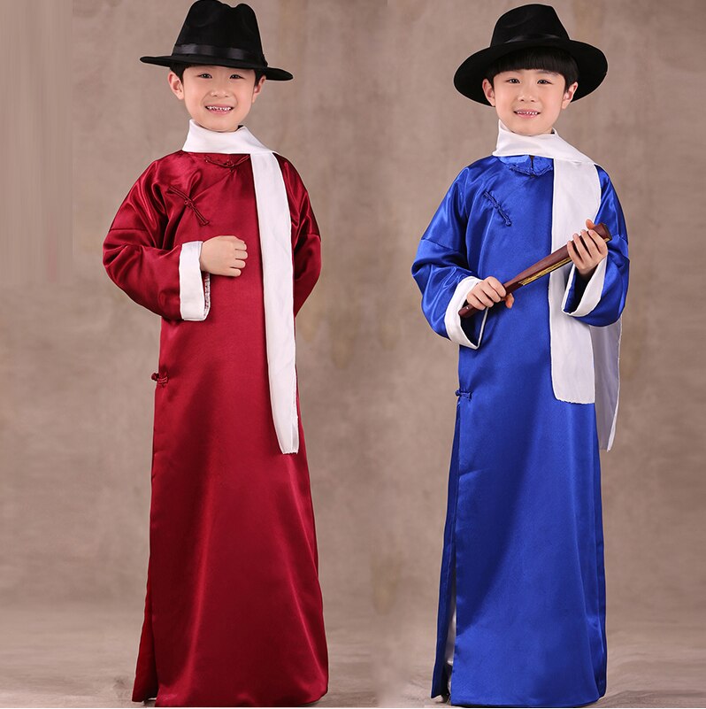 3 couleurs garçon chinois Costume folklorique chinois longue Robe enfants chinois Hanfu vêtements enfant Ming Performance danse Costume