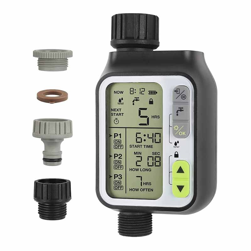 Rainwater Sensor Function Child Lock Mode Digital Water Timer IP65 Waterproof For Garden Lawn Watering System Irrigation Timer