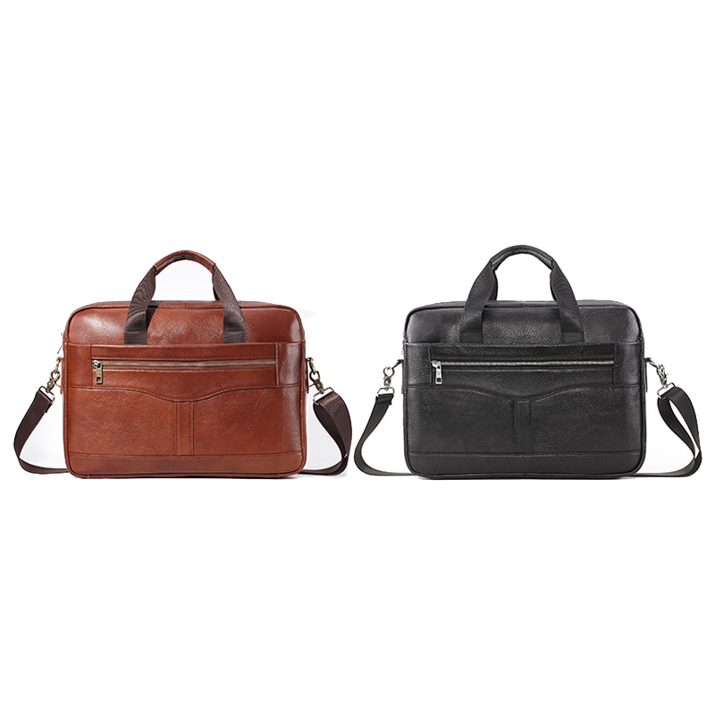 PI UNCLE Official Package Mail Bag Men's Leather Bag 14-Inch Laptop Bag Men's Office Business Handbag