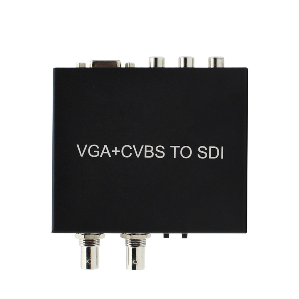 Vga + Cvbs Naar Sdi Converter, vga Av + R/L Audio Naar Sd/Hd/3G Sdi Box Broadcas 2 Sdi Out poort, met Power Adapter