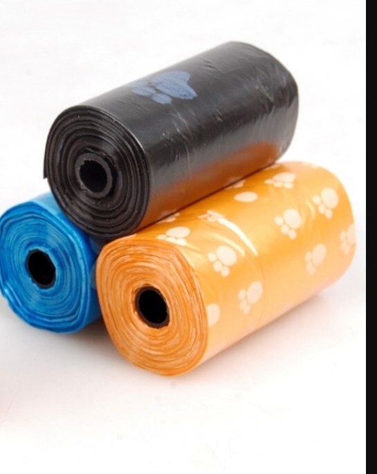 Opvouwbare poepschep voor honden en katten, inclusief 1 rol afbreekbare zakjes, poepschep, snel en eenvoudig uitwerpselen opruimen: 3 stuks zak één maat / M