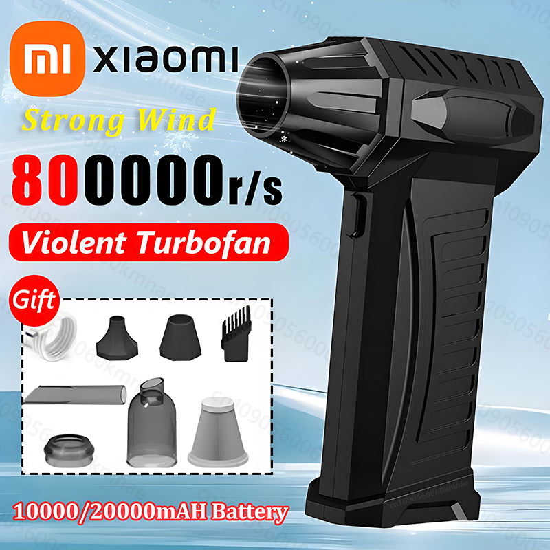 Souffleur Super violent 800000 tr/min, Turbo Jet sans balais, sec 10000mAh, charge rapide, ventilateur de conduit, poussée 300G, outil de nettoyage PC 2025