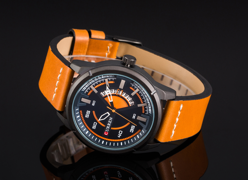 CURREN Watches Casual Quartz Male Clock Display Date Leather Strap Men Wristwatch Montre Homme Reloj Hombre