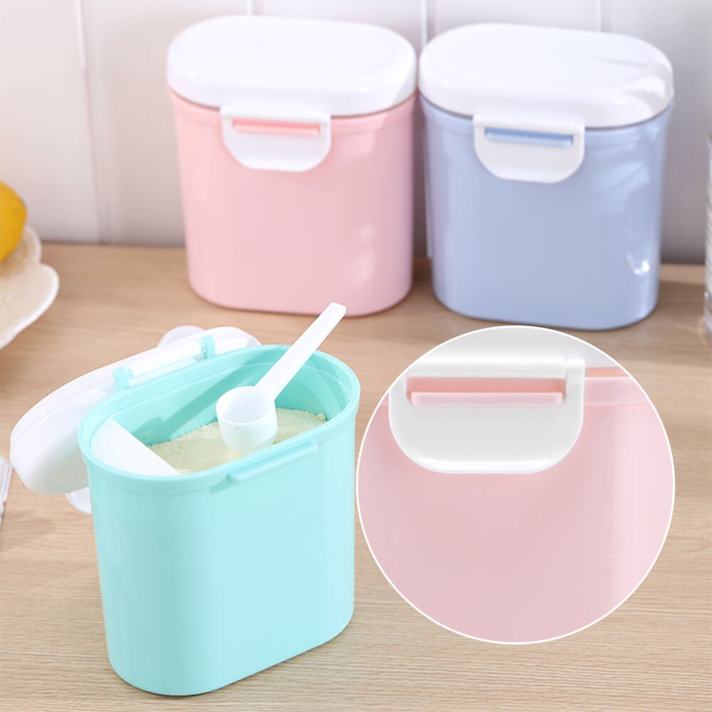 1pc Large Capacity Milk Powder Box Sealed Storage Tank Storage Container Multifunctional Sealed Box for Home (L Sky-blue)