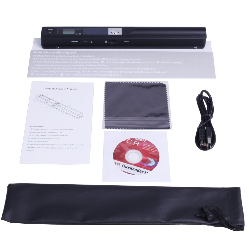 Instant Portable Scanner 900DPI LCD Display for JPG/PDF Format Document Image PUO88