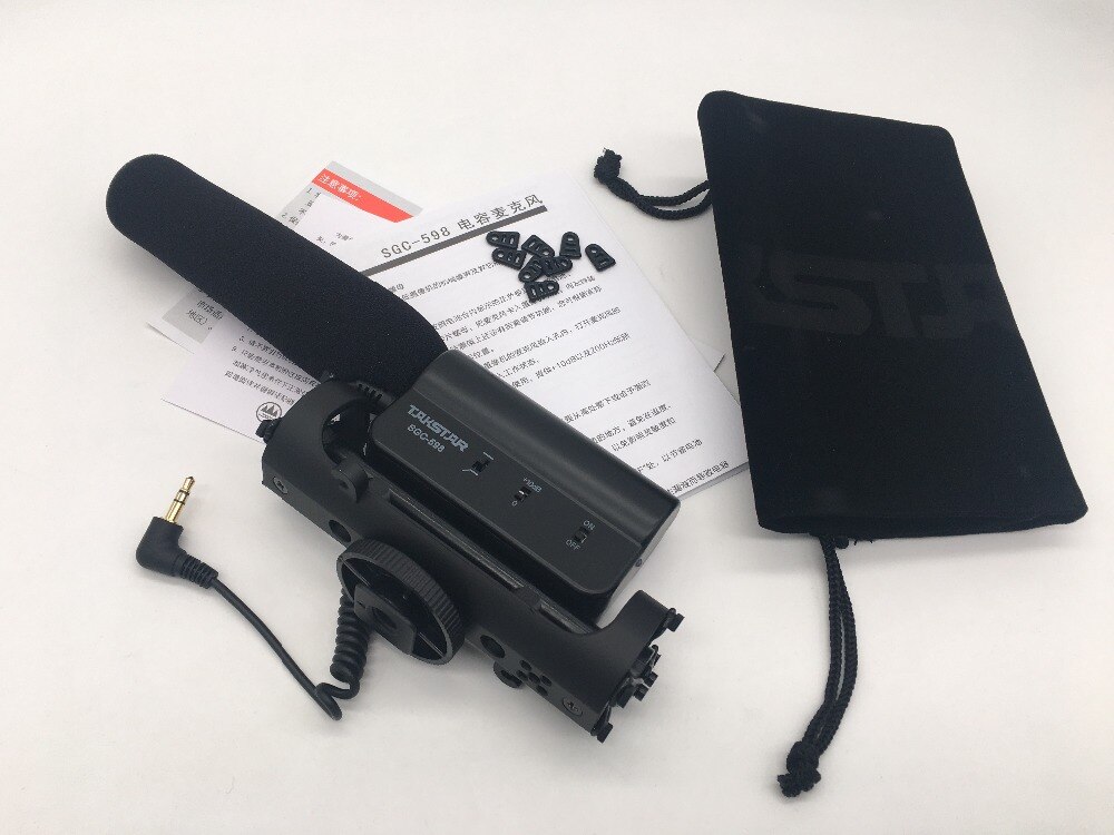 Micrófono condensador Takstar SGC-598 para grabación de vídeo, micrófono para cámara Nikon, Canon, Sony, DSLR, micrófono para entrevista de fotografía: no cable adapter