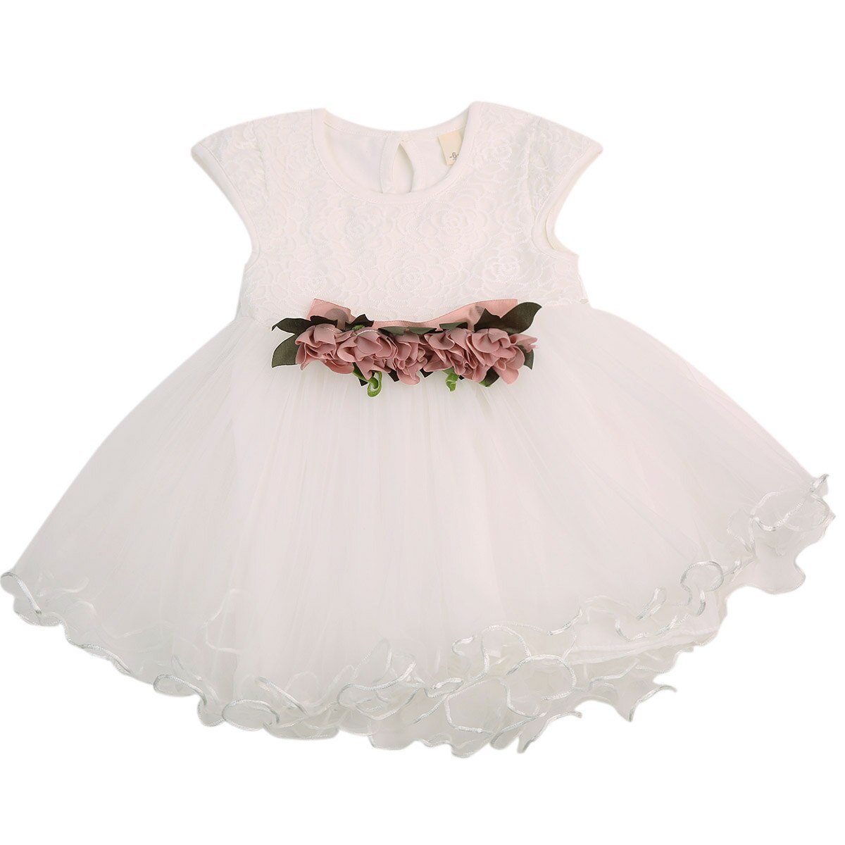 Peuter Baby Kid Baby Meisje Zomer Bloemen Jurk Prinses Partij Jurken: WHITE / 24M