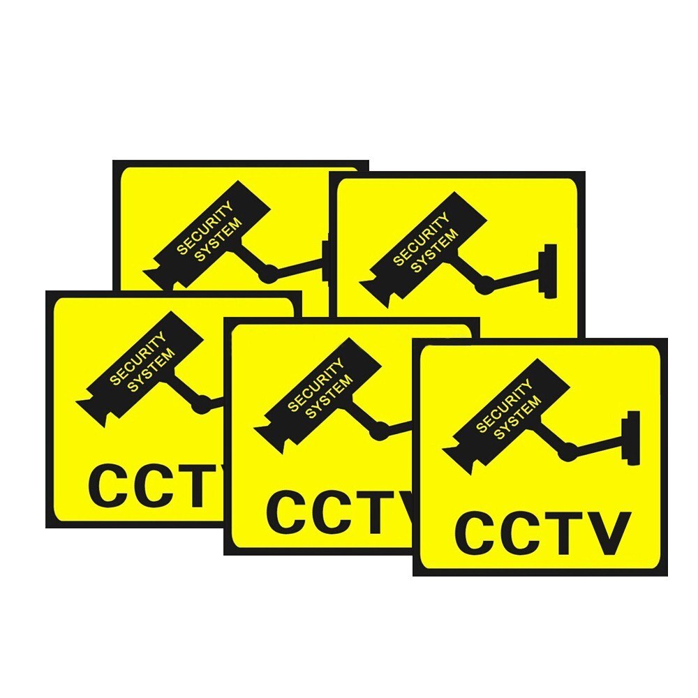 5Pcs Beveiliging Cctv Surveillance Camera Waterproof Zonnebrandcrème Sticker