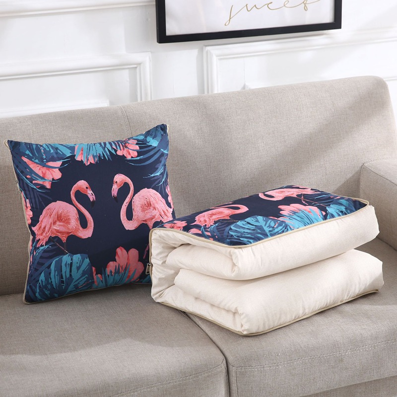 1pc- fold hjortepudebetræk dyne flamingoer dekorativt miljøvenlig grøn sofasædebetræk pudebetræk blød seng pudebetrækdyne