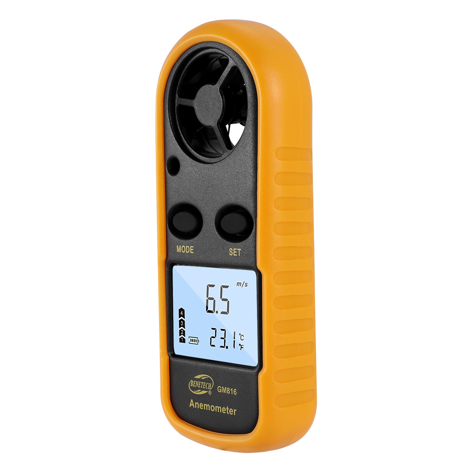 Digital Anemometer Wind Speed Gauge LCD Display Handheld Airflow Windmeter Temperature Tester With Battery Anemometer Tester: without battery