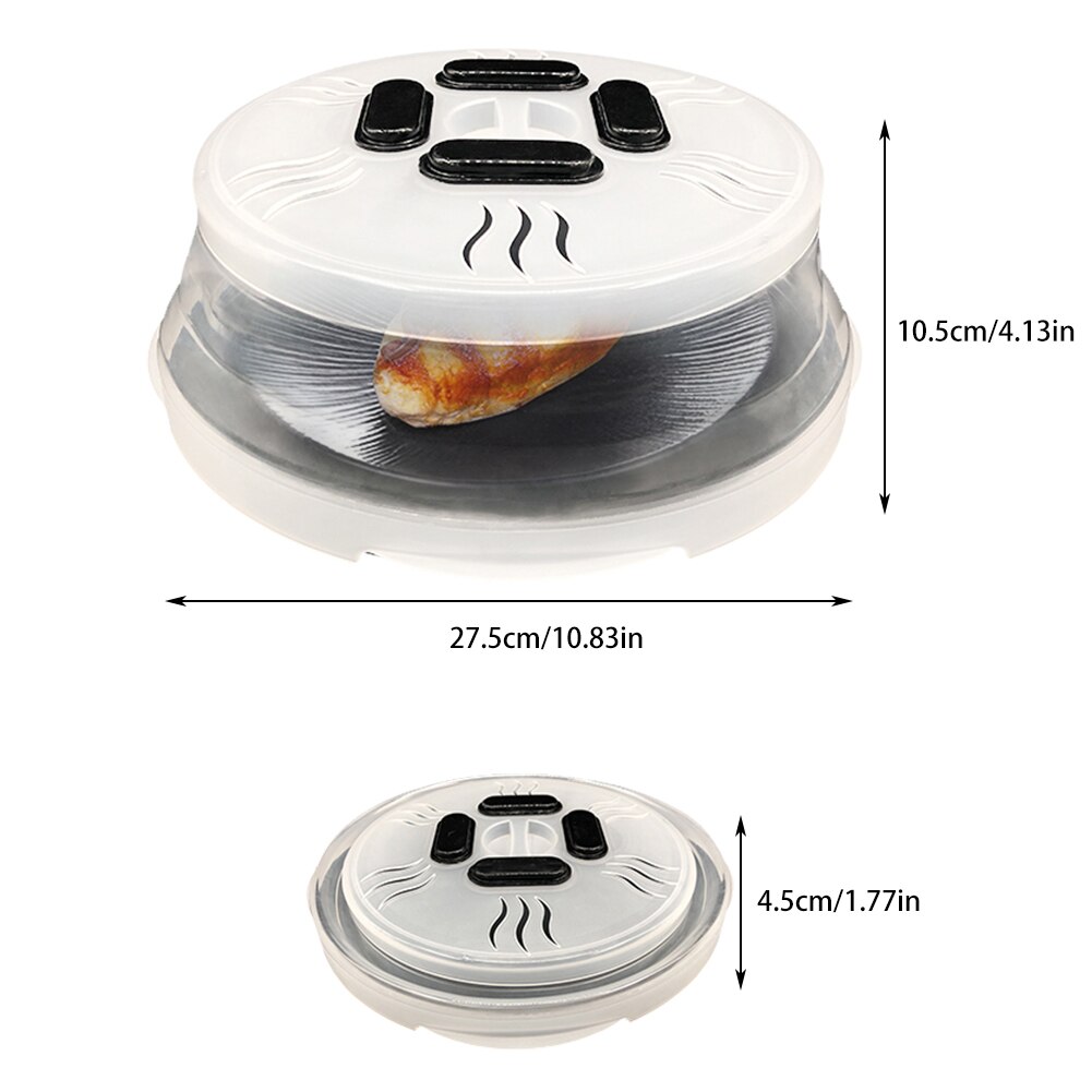 Magnetic Microwave Plate Cover Lid Splatter Guard with Steam Vent and Strong Magnets Microwave Cover Colander Strainer for Fruit