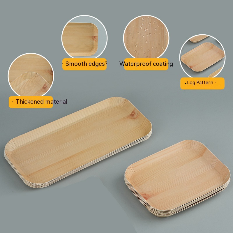 Platos desechables para postres, platos para verduras, papel de grano de madera, plato para pastel, platos desechables, bandeja de papel para , vajilla
