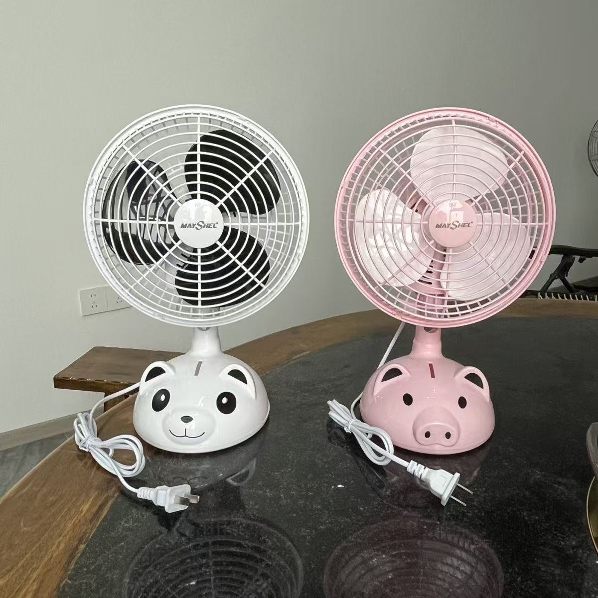 Mini liten vifte plug-in ristende hode meishier skrivebord stille student sovesal soverom kontor nattbordsvifte rosa søt vifte