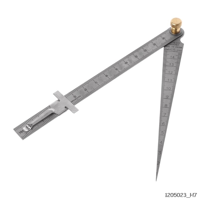 2in1 Metric Taper Welding Feeler Gauge Gage Depth Ruler Gap Hole Stainless Steel