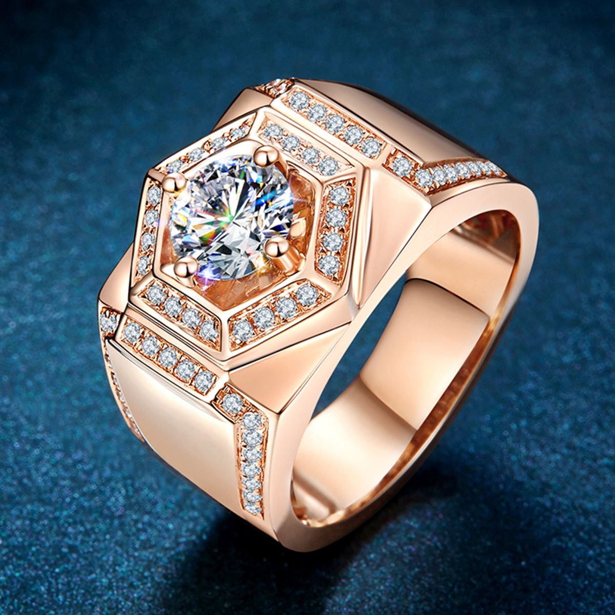 Bagues en Moissanite pour homme, en argent – Grandado