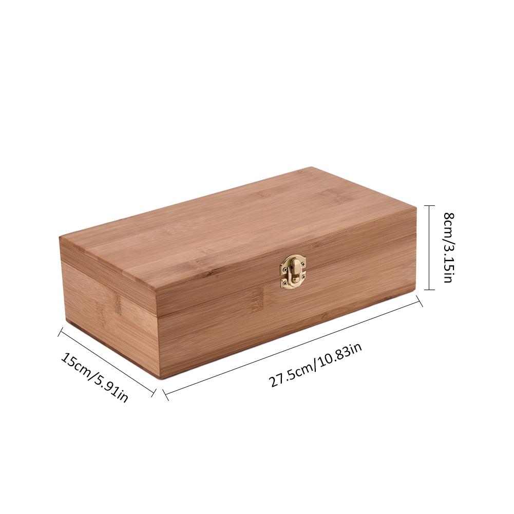 Boîte en bambou haut de gamme pour huiles essentielles, avec 25 grilles, boîtier de rangement en bois de protection, bricolage, pour ornement artistique, décoratif