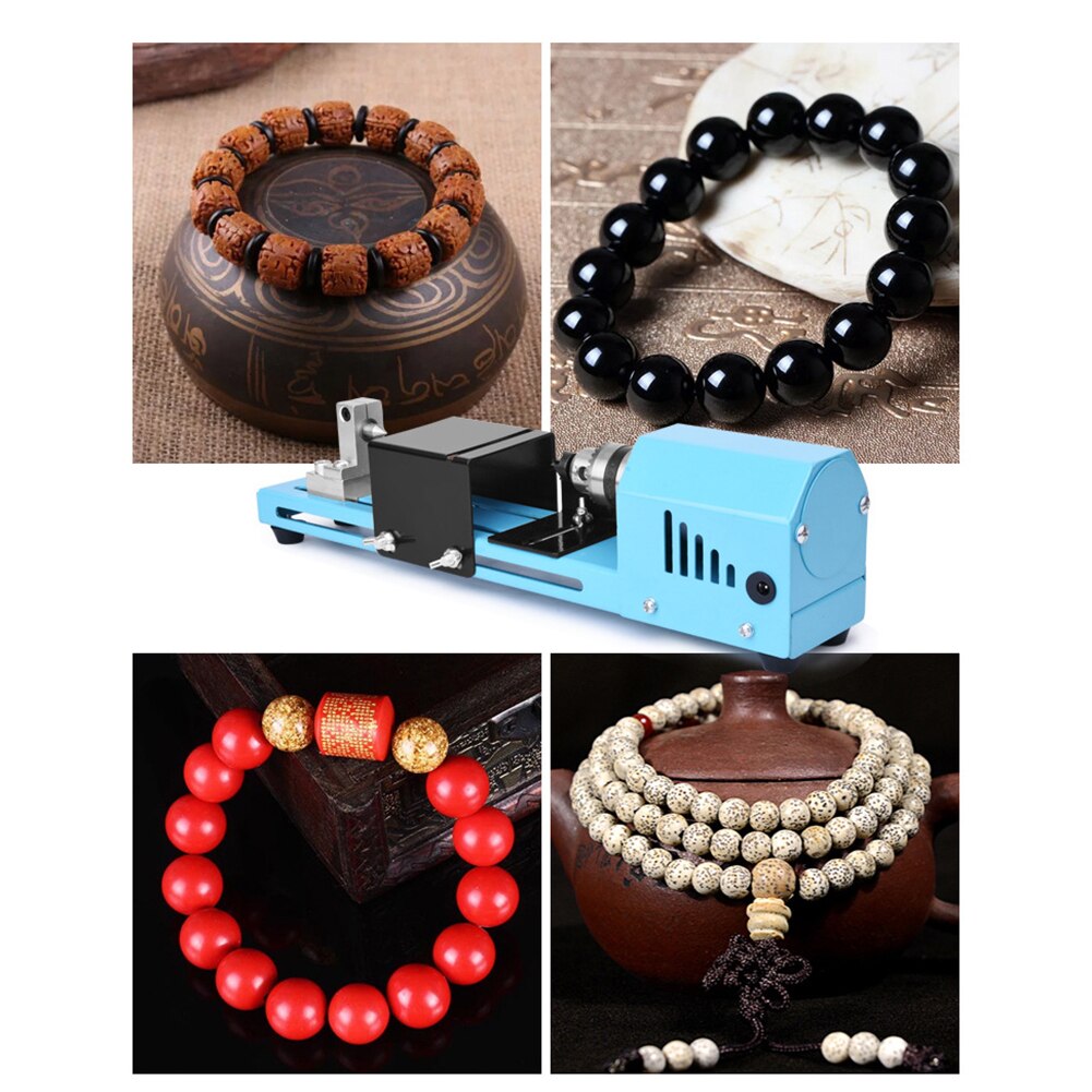 Mini Motorized Lathe Machine 12-24V 150W Lathe Beads Polisher Machine Machining for Table Woodworking Wood DIY Tool