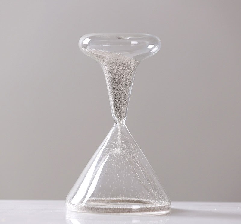 1 min Simple moderne européen verre à vin forme double couche verre minuterie sablier maison salon décoration ornements: WHITE