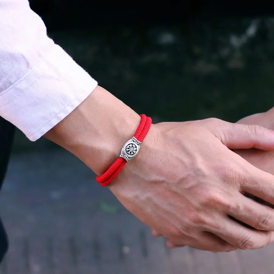 Mode Mannen Armband Touw Handgemaakt Weaven Viking Symbool Braslet Verstelbare Nautische Draad Braclet Surfen Sieraden Accessoires