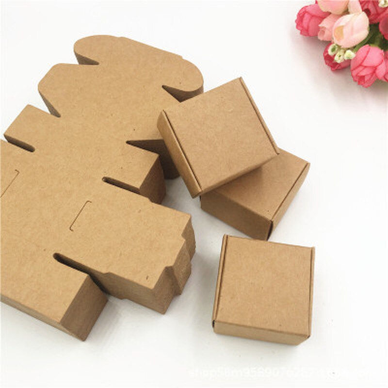 5pcs/lot Vintage Kraft Paper Box Cardboard Handmade Soap Box white Craft Paper Box black Packaging Jewelry Box