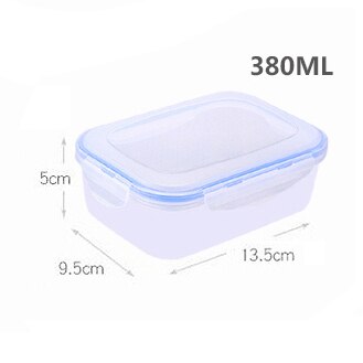 Kitchen Plastic Microwave Bento box Outdoor Picnic Food Storage Container Eco Friendly lunch box for kids school Dinnerware Set: 380ml