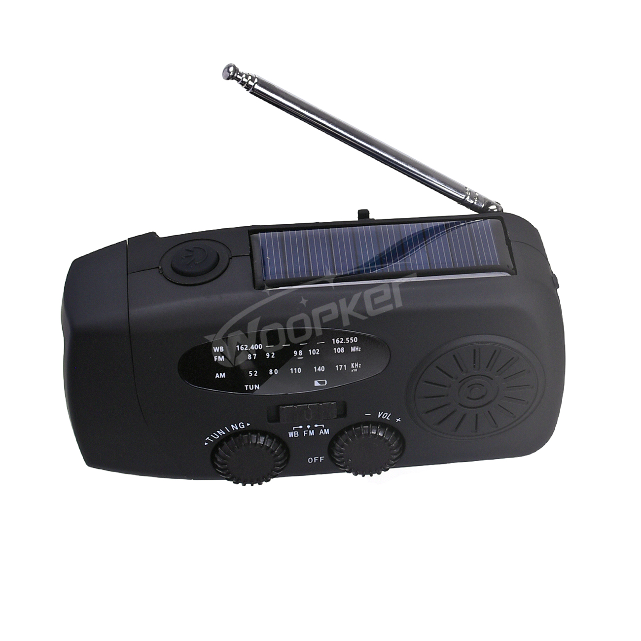 Radio ratunkowe Woopker E01 korba ręczna Solar USB (FM/ AM/ NOAA) WB radia pogodowe z powerbankiem latarki