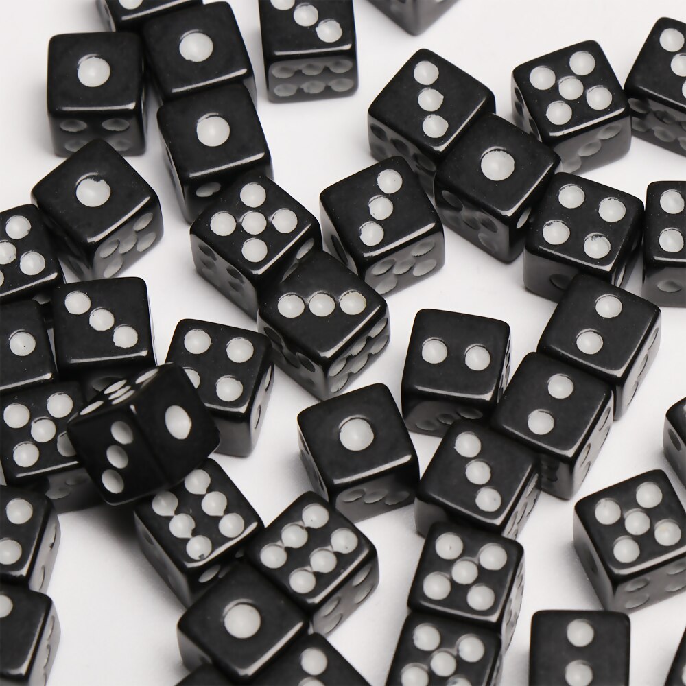 50 Stks/zak Dices 8Mm Plastic Gaming Dobbelstenen Standaard Zes Zijdige Beslisser Board Game Verjaardagsfeestjes Entertainment Tool