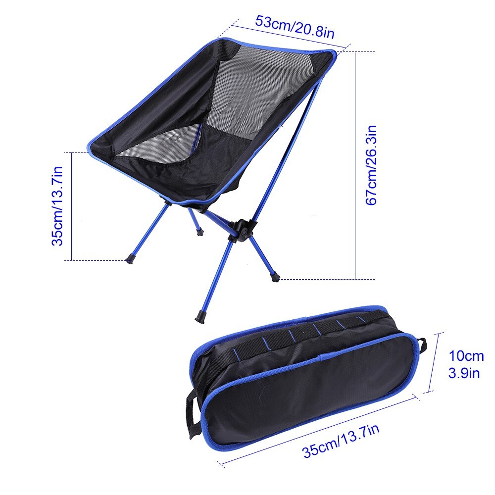 Ultralight Opvouwbare Camping Stoel Draagbare Vissen Picknick Maan Stoelen Opvouwbare Bbq Wandelen Reizen Rugleuning Seat Outdoor Gereedschap