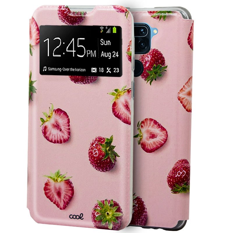 Xiaomi Redmi Note 9 Flip Cover Case Aardbeien