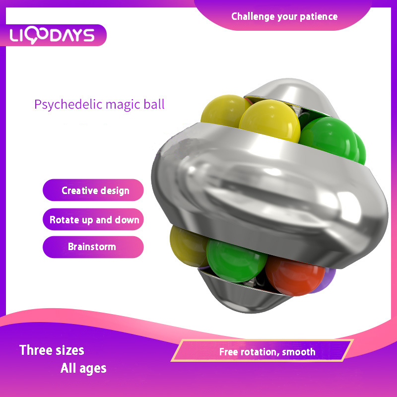 Aluminium Legierung Psychedelic Magie Ball Metall Pädagogisches Stress Relief Spielzeug Dekompression Marmor Fingertip Gyro Cube Zappeln Spiner