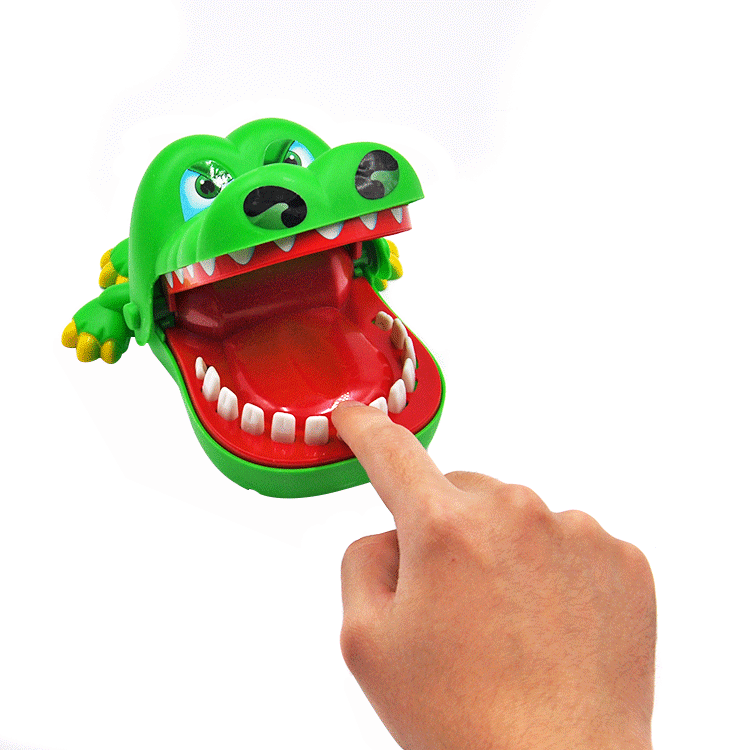 Krokodil haj bita finger akta dig för hund pirat hink hoppa ut minska stress bus trick dekompression leksaker trick spel
