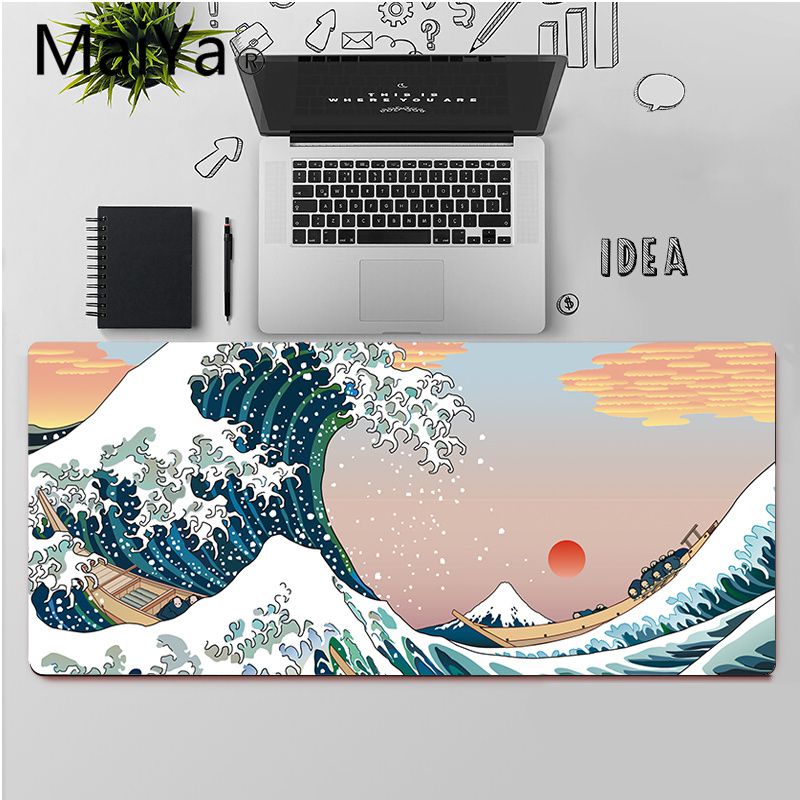 Maiya stor bølgekunst smuk anime musemåtte stor musemåtte tastaturer måtte: A3 / 40 x 90 cm